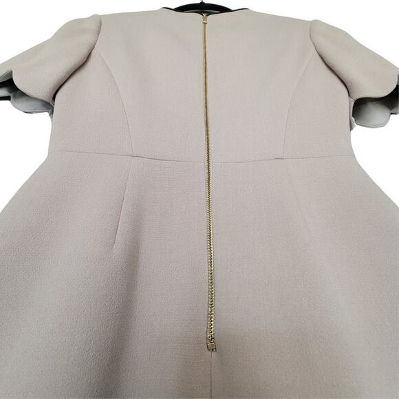 KATE SPADE Beige & Black Scallop Detail Dress Womens 0 Career Beautiful Event - Picture 4 of 13